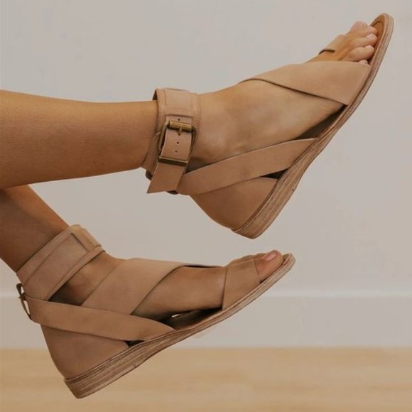 Shoes - Apricot angled ankle strap sandal